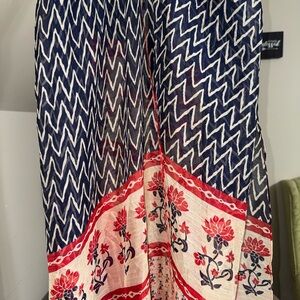 Maurices Blue and Red Patterned Body wrap/scarf